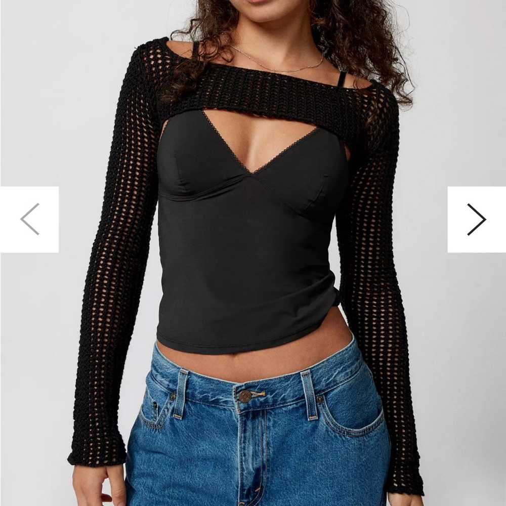 urban outfitters black long sleeve, cover top